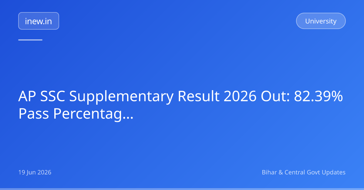 AP SSC Supplementary Result 2026 Out: 82.39% Pass Percentage!
